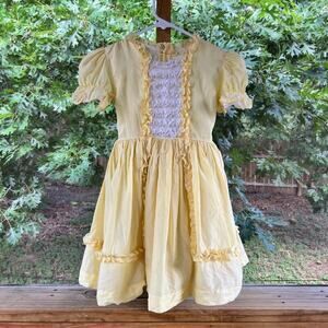 Martha's Miniatures Vintage Girl's Yellow Dress Size 4